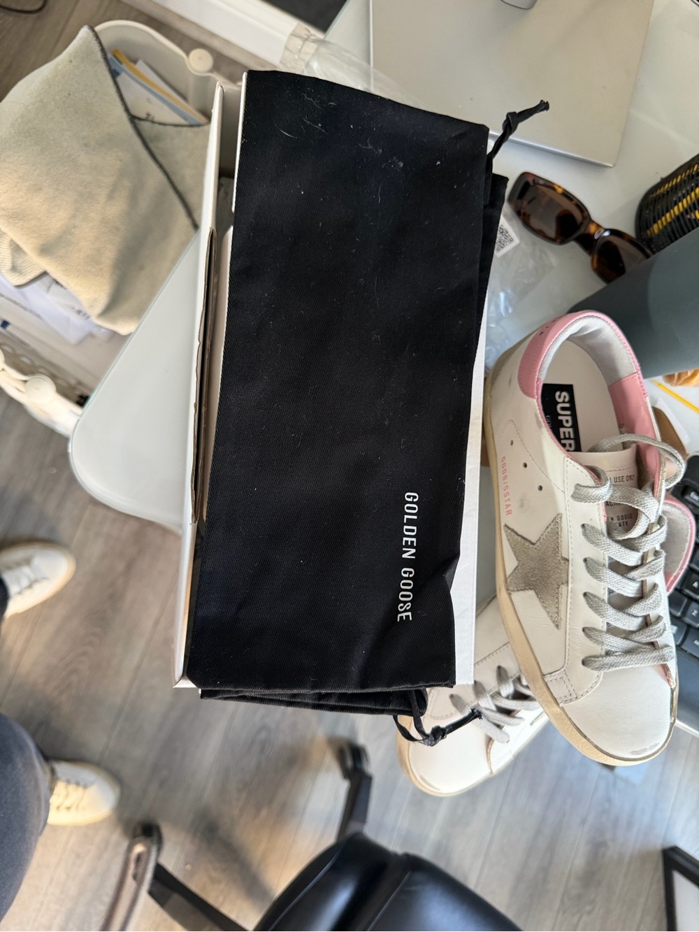Golden Goose Super-Star Classic White Pink Sneakers Size 37 Worn Once